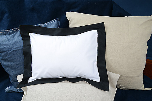 Hemstitch Baby Pillow Sham with Black color border