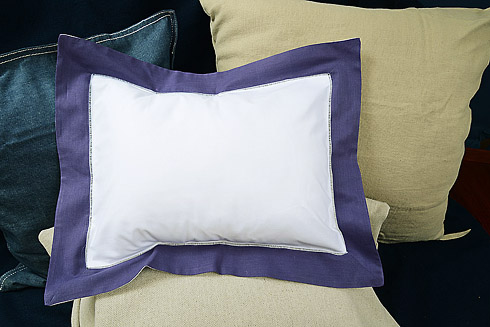 Hemstitch Baby Pillow Sham with Purple color border