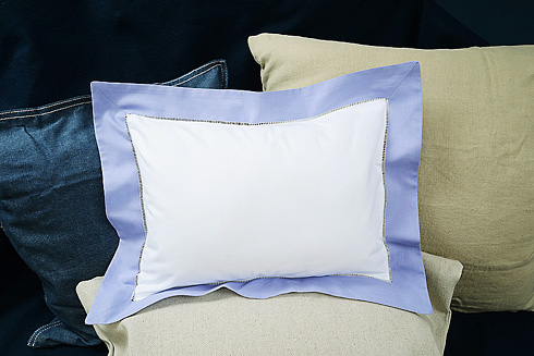 Hemstitch Baby Pillow Sham with Lavender Color border