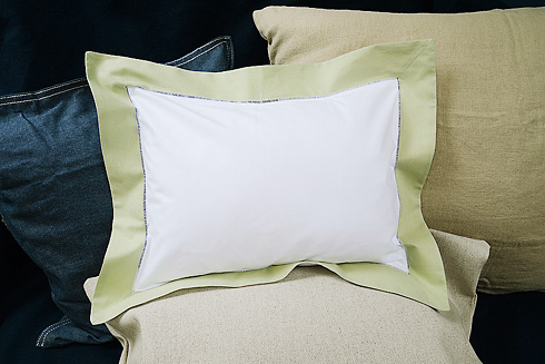 Hemstitch Baby Pillow Sham with Mellow Green border