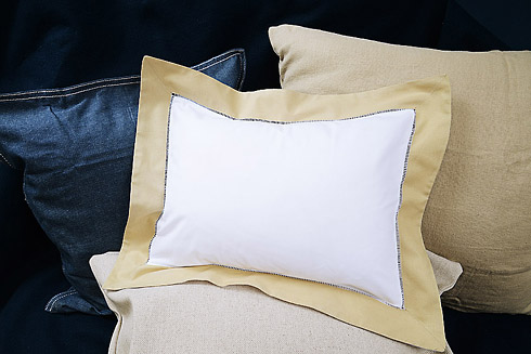 Hemstitch Baby Pillow Sham 12x16" with Almond Milk color border