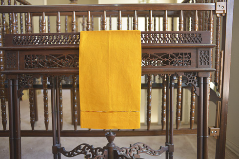 hemstitch guest towel, 14x22" Apricot Color