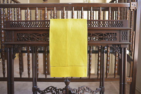 hemstitch guest towel, 14x22" Habanero Gold