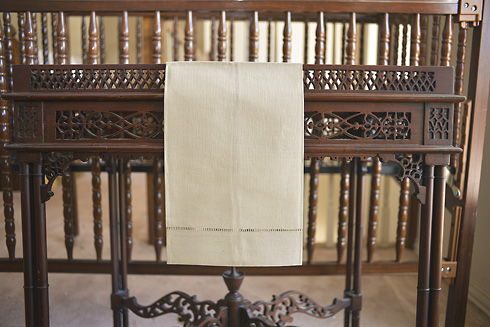 hemstitch guest towel, 14x22" Sand Shell color