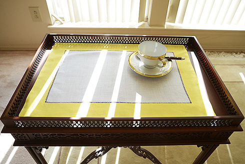 hemstitch placemat, 14x20", Golden Kiwi border