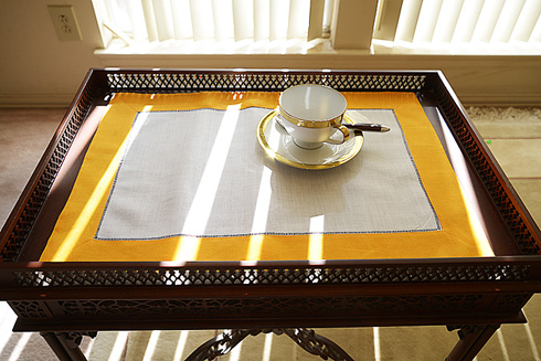 hemstitch placemat, 14x20", Iceland Poppy border