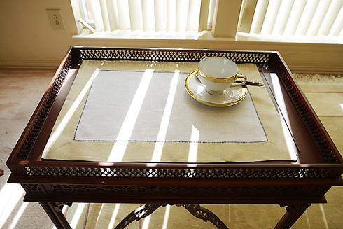 hemstitch placemat, 14x20", Marzipan border