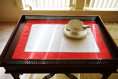 hemstitch placemat, 14x20", Red border