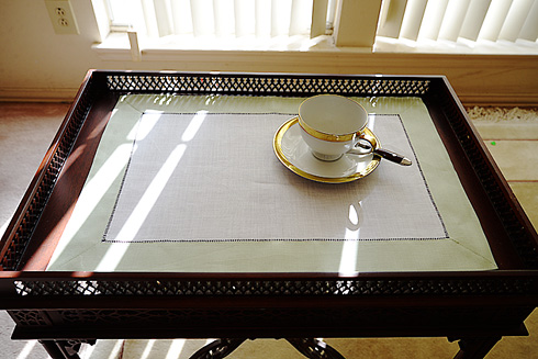 hemstitch placemat, 14x20", Sea Crest Green border