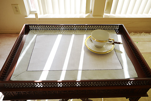 hemstitch placemat, 14x20", Slate Gray border