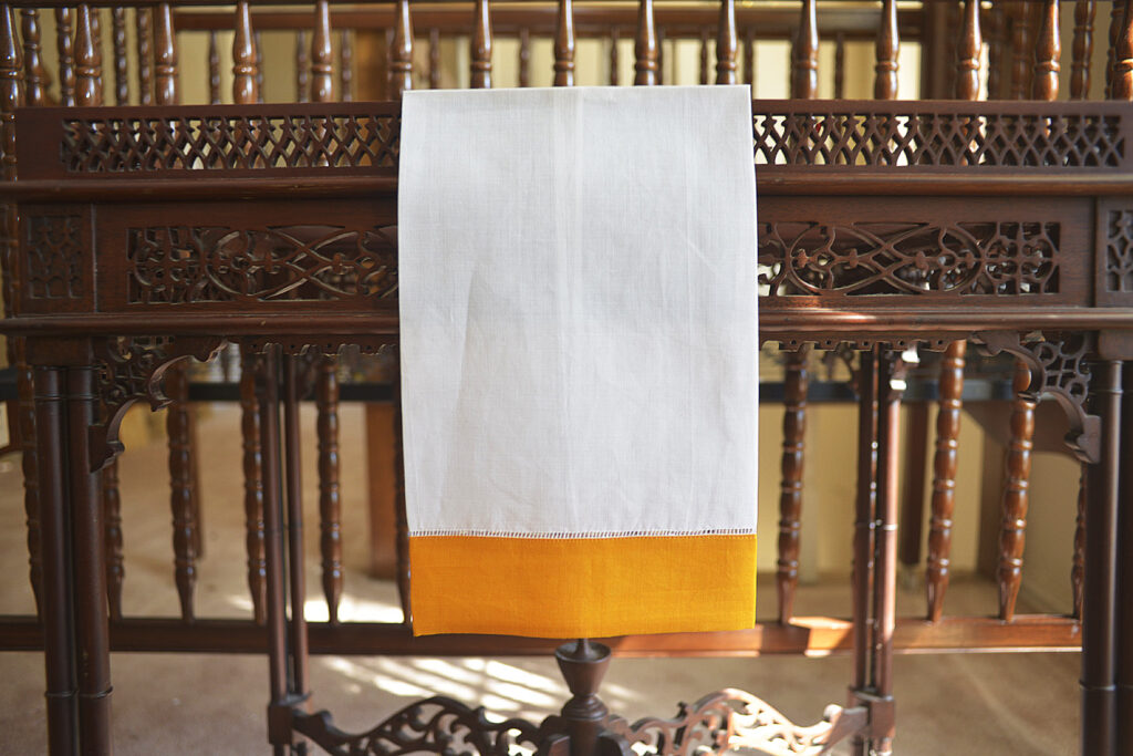 hemstitch guest towel, 14x22" with Tangelo