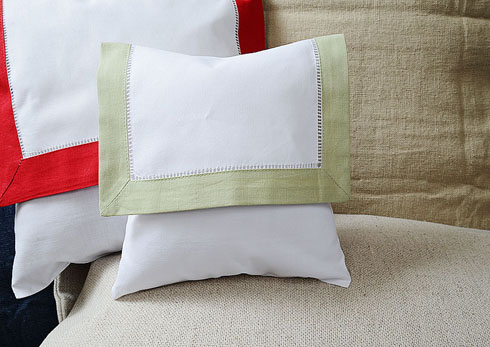 Hemstitch Baby Size Eenvelope 8x8" with Mellow Green border.