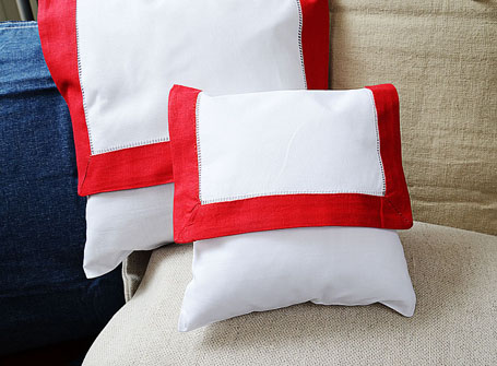 Hemstitch Baby Size Eenvelope 8x8" with Red border.