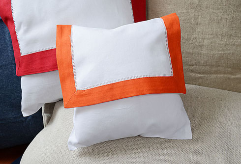 Hemstitch Baby Size Eenvelope 8x8" with Hot Orange border.