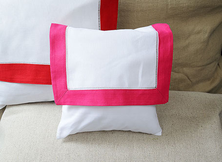 Hemstitch Baby Size Eenvelope 8x8" with Hot Pink border.