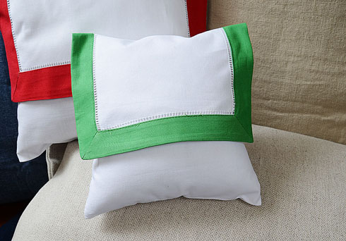 Hemstitch Baby Size Eenvelope 8x8" with Mint Green border.