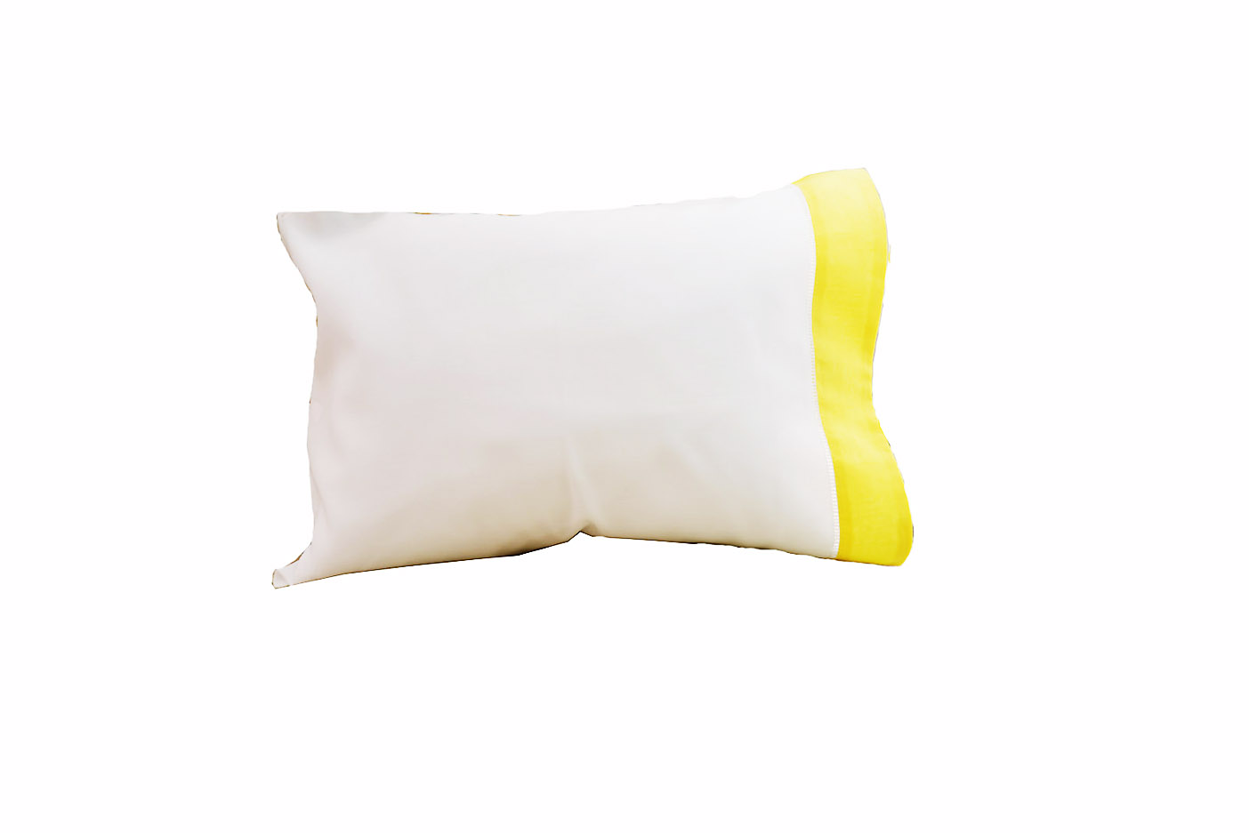 Hemstitch Baby Size Pillowcases for 12x16". Light Yellow border.