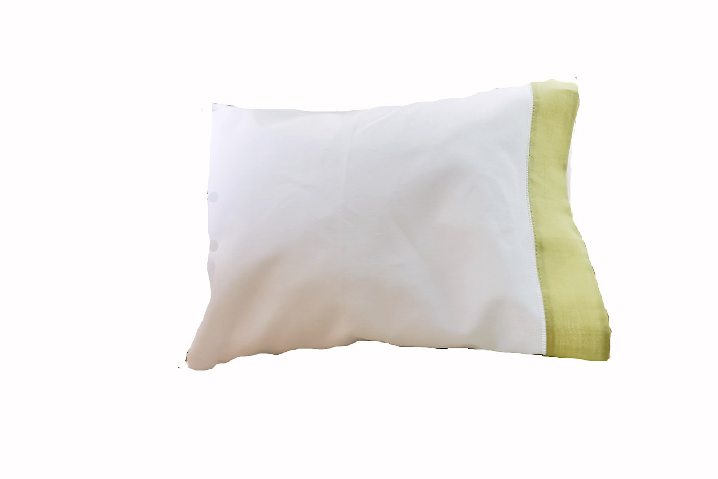 Hemstitch Baby Size Pillowcases for 12x16". Celery Green color border.