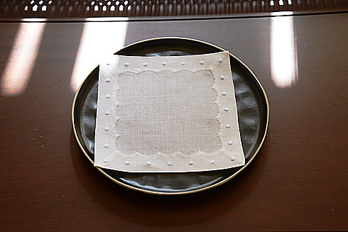 Cocktail Napkin, 6x6". Baby Blue Color Polka Dots