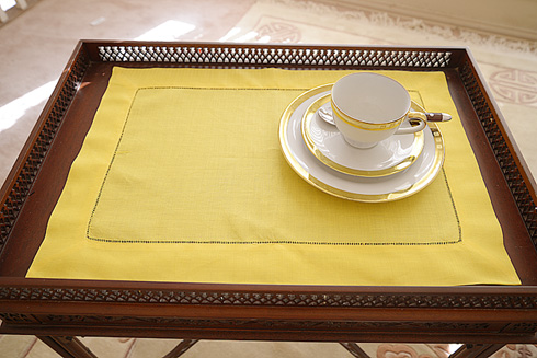 Hemstitch Placemats 14x20", Habanero Gold color.
