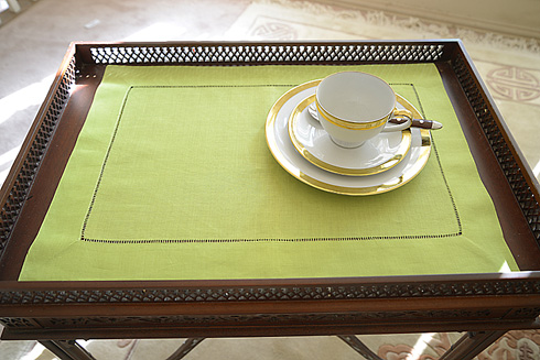 Hemstitch Placemats 14x20", Hot Green Color