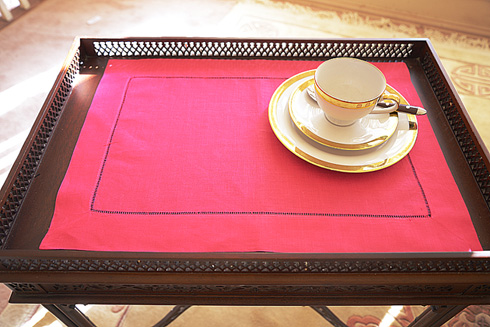 Hemstitch Placemats 14x20", Hot Pink Color