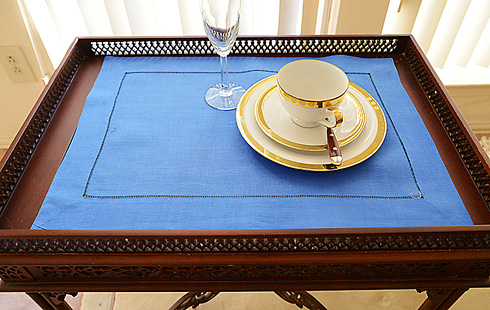 Hemstitch Placemats 14x20", Victoria Blue Color