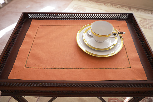 Hemstitch Placemats 14x20", Burnt Orange color