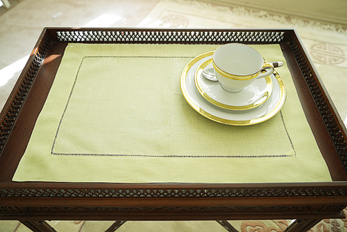 Hemstitch Placemats 14x20", Mellon Green Color