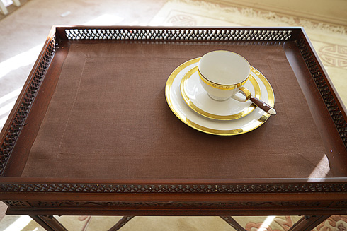 Hemstitch Placemats 14x20", Chocolate Brown Color