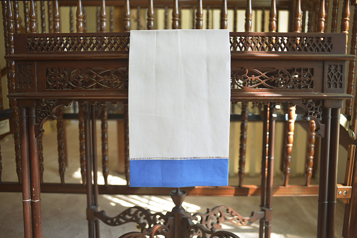 hemstitch guest towel, 14x22" with Mariana Blue