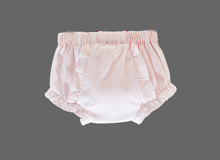 Blank Ruffle Diaper Cover. Pink with Pink Ruffle. Premium Knit Cotton