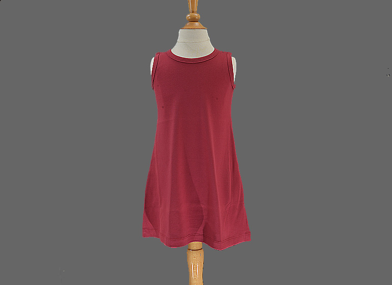 Blank, Casual "A -Line" Sleeveless Dress. Infant Toddler. Crimson Tide Color. Knit Cotton.